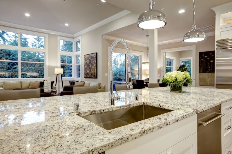 Modern kitchen with granite countertops